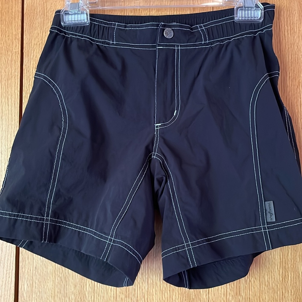 She Beest BLACK w/ Removable Padded Lining Gusseted Cycling Shorts SMALL EUC
